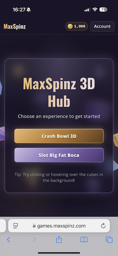 MaxSpinz Lobby